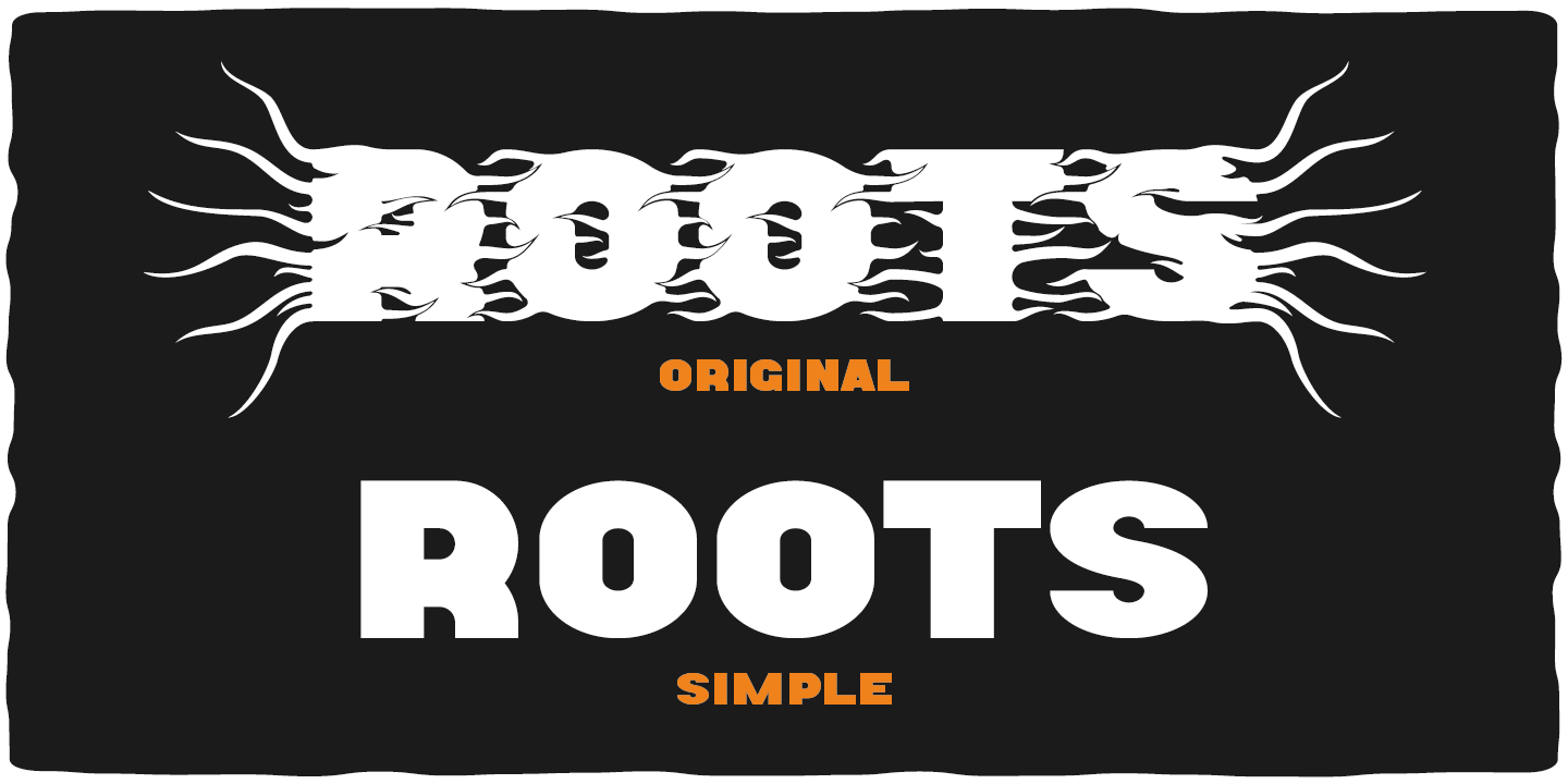 Ejemplo de fuente Roots Original